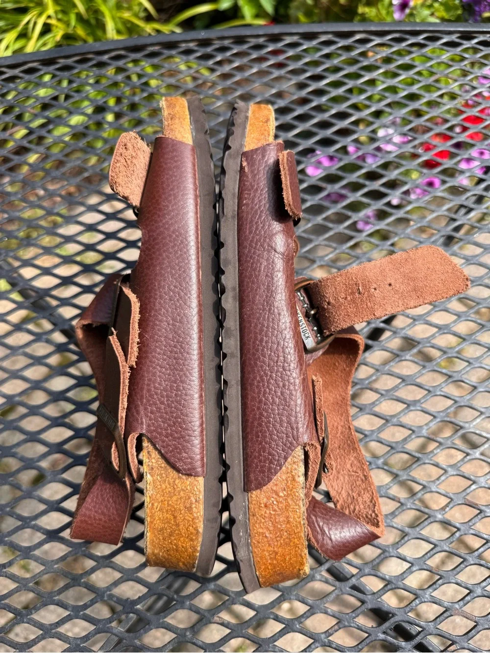 Birkenstock Papillio Brown Double-Buckle Leather Sandals EU 42 US Mens 9